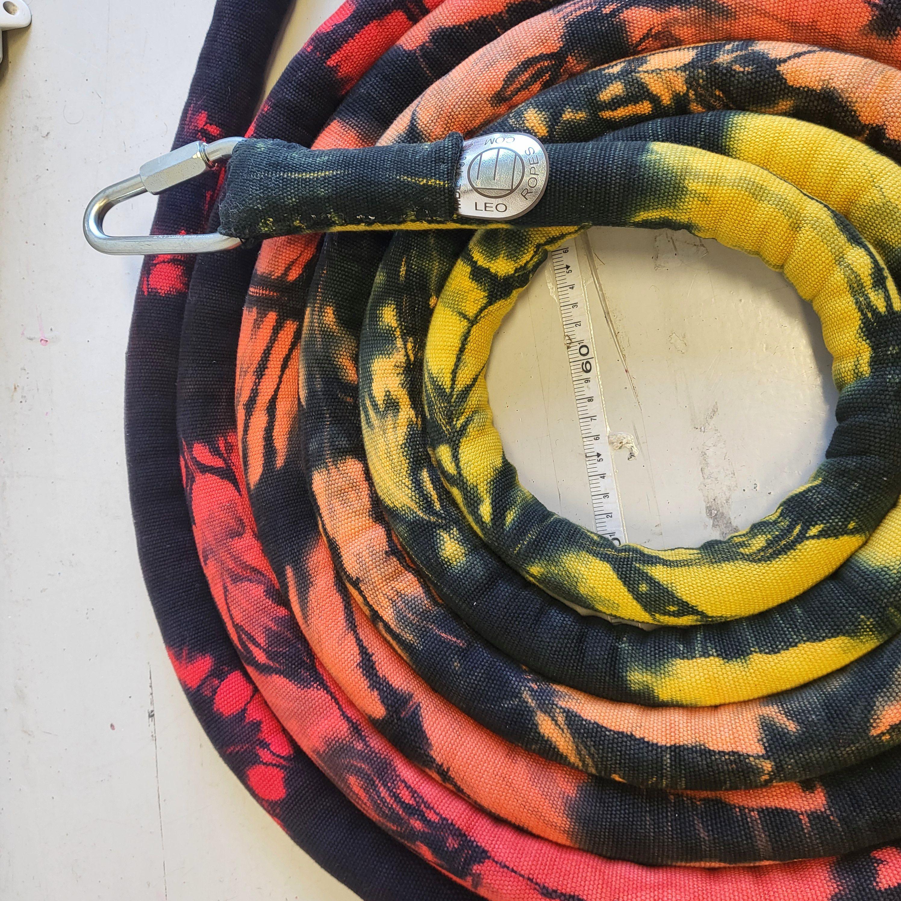 2609. 8m Medium-rough Tie&FadeDye Black pattern, with yellow and red fade 
